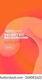 Abstract shapes blend, creating vibrant gradient background. Text overlay promotes content with button. Modern design elements present.