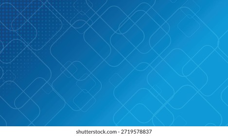Abstract Shapes Blue, Rounded Squares, Halftone Dots, Presentation Template. The background adds subtle movement, use in technology, business presentations, or graphic design projects
