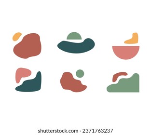abstract shapes boho simple minimalist hand drawn art set vector design template element icon	
