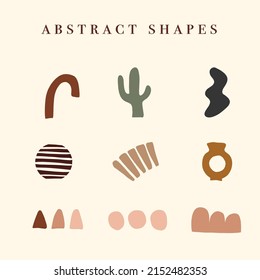 Abstract shapes boho style vector collection