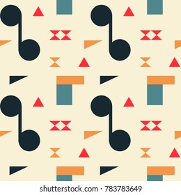 Abstract shapes bright seamless pattern. For print, fashion design, wrapping, wallpaper