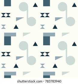 Abstract shapes bright seamless pattern. For print, fashion design, wrapping, wallpaper