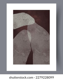 Abstract shapes chaotic postmodernism wall art print. Wall artwork for interior design. Contemporary decorative background with postmodernism. Printable minimal abstract shapes poster.