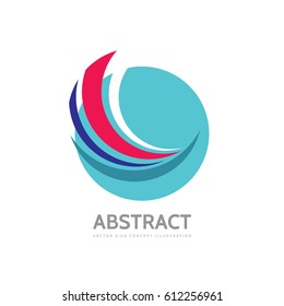 Abstract shapes in circle - vector logo template concept illustration. Modern technology sign. Stylized wing symbol. Design element.