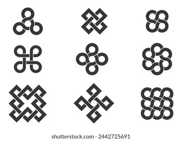 Abstract shapes collection isolated on white background. Vector illustration.