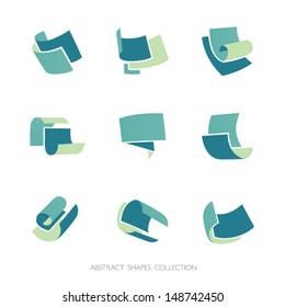 Abstract Shapes Collection. Set of 3-color vector icons.