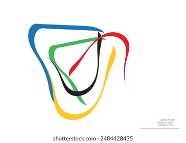 Abstract shapes with colored lines. Modern design. Vector graphics.