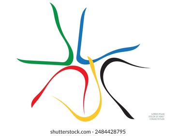 Abstract shapes with colored lines. Modern design. Vector graphics.