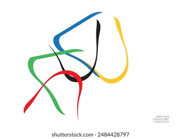 Abstract shapes with colored lines. Modern design. Vector graphics.