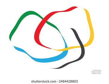 Abstract shapes with colored lines. Modern design. Vector graphics.