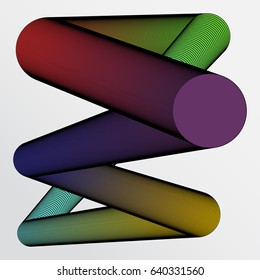 Abstract shapes and colors on a light gray gradient background.
