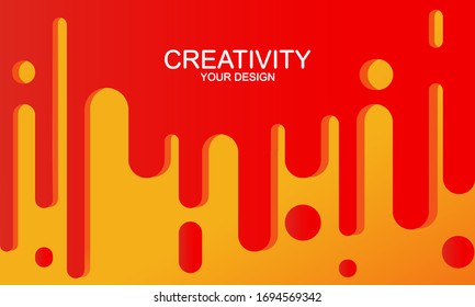 Abstract shapes composition background, logo, presentation or flyer. Set icon of futuristic trendy dynamic elements in modern orange colour design concept on isolated background. EPS 10 vector.