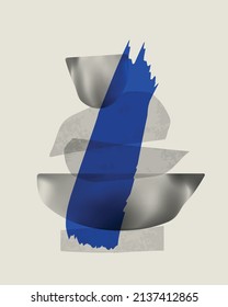 Composición de formas abstractas. Impresión nórdica de pintura. Fondo del afiche al estilo escandinavo. Diseño contemporáneo minimalista ilustración vectorial para la decoración de paredes, galería doméstica, postal, portada de folletos
