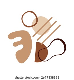 Abstract shapes composition. Organic geometric forms. Minimalist hand drawn vector illustration.