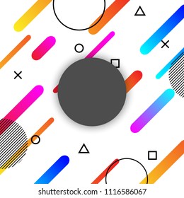 Abstract shapes compositions background with memphis style, stock vector