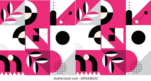 Abstract shapes compositions. Color pattern. Vector