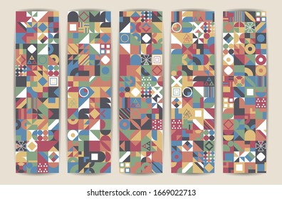 Abstract shapes compositions. Colorful Vector background
