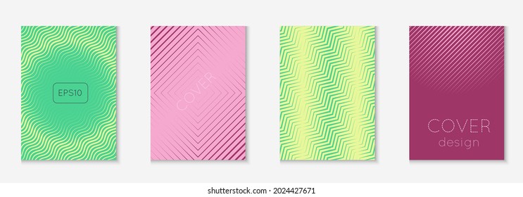 Abstract shapes cover. Dynamic book, mobile screen, flyer, page layout. Yellow and pink. Abstract shapes cover and template with line geometric elements.