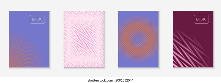 Abstract shapes cover. Futuristic booklet, report, invitation, flyer concept. Purple and pink. Abstract shapes cover and template with line geometric elements.