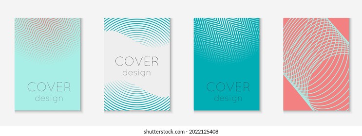 Abstract shapes cover. Material page, presentation, placard, patent concept. Pink and turquoise. Abstract shapes cover and template with line geometric elements.