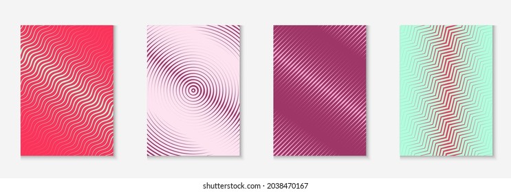 Abstract shapes cover. Multiply placard, book, web app, booklet concept. Red and green. Abstract shapes cover and template with line geometric elements.