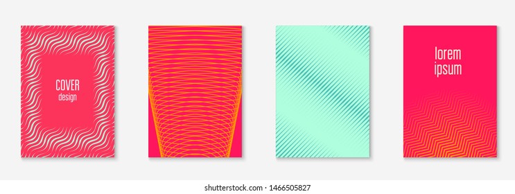 Abstract shapes cover. Orange and green. Minimalistic certificate, notebook, banner, journal concept. Abstract shapes cover and template with line geometric elements.