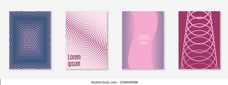 Abstract shapes cover. Purple and pink. Multiply page, flyer, mobile screen, placard mockup. Abstract shapes cover and template with line geometric elements.