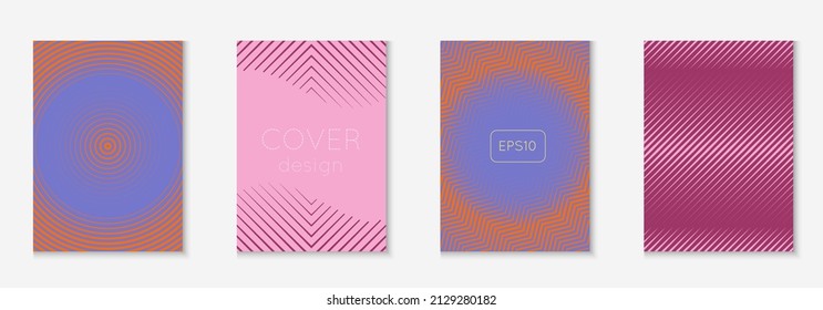 Abstract shapes cover. Purple and pink. Material page, certificate, web app, report concept. Abstract shapes cover and template with line geometric elements.