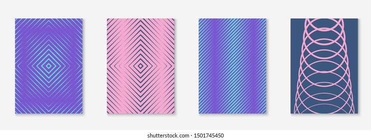 Abstract shapes cover. Purple and turquoise. Vintage wallpaper, placard, report, folder concept. Abstract shapes cover and template with line geometric elements.