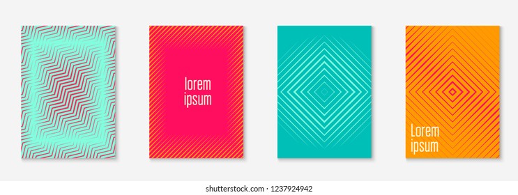 Abstract shapes cover. Simple flyer, patent, invitation, certificate concept. Orange and green. Abstract shapes cover and template with line geometric elements.