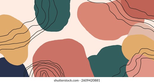 Abstract shapes cover template background
