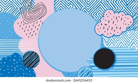 Abstract shapes create vibrant background modern pastel design