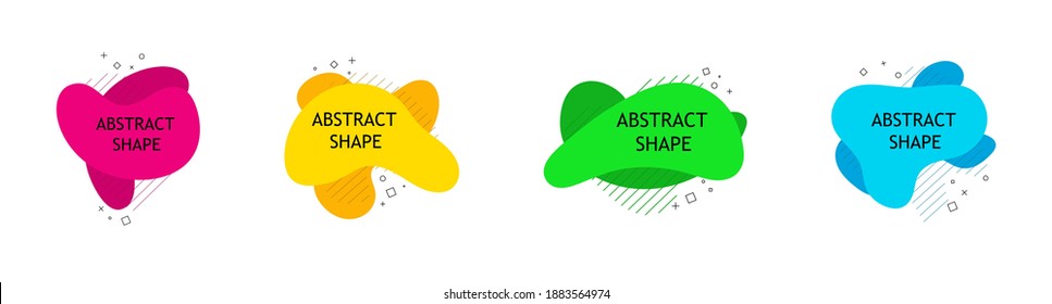 Formas abstractas. Fondo de diseño. Banner fluido para el afiche. Elementos gráficos modernos para marketing y descuento. Formas geométricas de color para tienda o revista. Formas abstractas líquidas dinámicas. Vector.