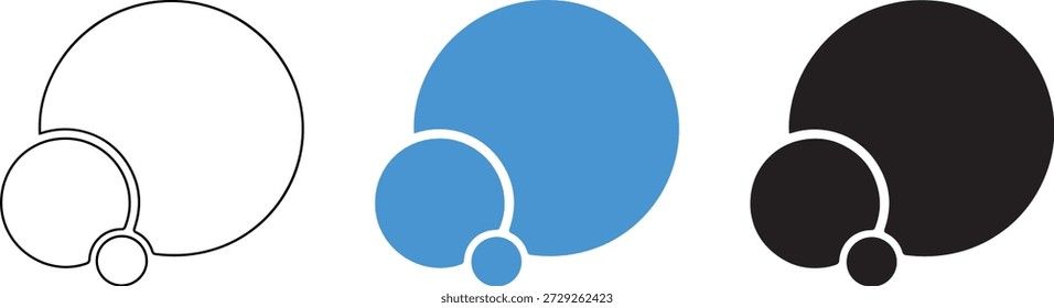 Abstrakte Formen Design mit Kreise und Ellipsen in Blau und Schwarz