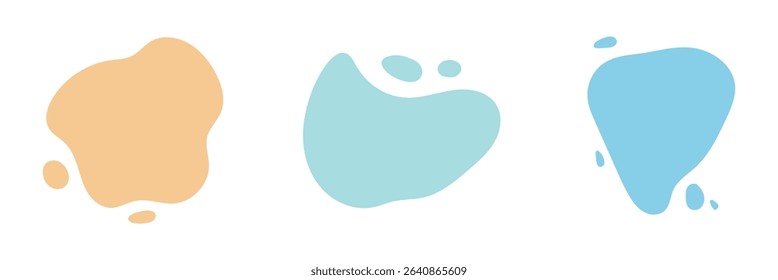 Abstract shapes design fluid background elements vector or colorful liquid creative geometric splashes figures isolated white backdrop modern trendy illustration . Vector Illustration . EPS 10 .