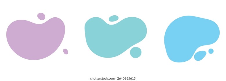 Abstract shapes design fluid background elements vector or colorful liquid creative geometric splashes figures isolated white backdrop modern trendy illustration . Vector Illustration . EPS 10 .