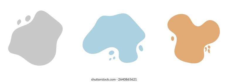 Abstract shapes design fluid background elements vector or colorful liquid creative geometric splashes figures isolated white backdrop modern trendy illustration . Vector Illustration . EPS 10 .