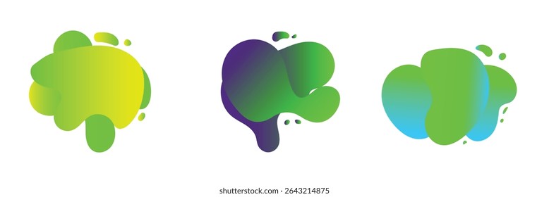 Abstract shapes design fluid background elements vector or colorful liquid creative geometric splashes figures isolated white backdrop modern trendy illustration .