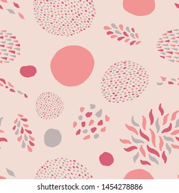 Abstract shapes doodle seamless repeat pattern. Vector illustration background. For print, textile, web, home decor, fashion, surface, graphic design
