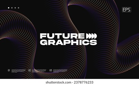Abstract shapes with dotted lines. Creative vector background.