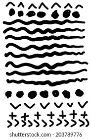 Abstract Shapes and Drawings Brushed Hand drawn