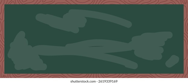 Abstrakte Formen, die in Kreide auf einer dunkelgrünen Tafel gezeichnet sind.  Die einfachen Formen schaffen ein minimalistisches und gelassenes Bild. Cartoon-Vektorgrafik.