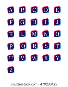 Abstract shapes elements with letter. Company logos and signs vector design. Alphabet letter icons