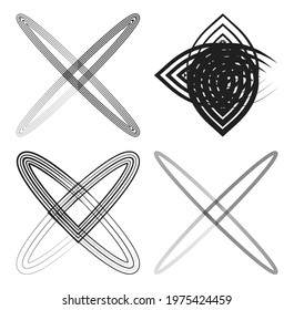 Abstract shapes, elements. Abstract motif, vector forms set