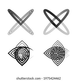 Abstract shapes, elements. Abstract motif, vector forms set