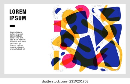 Abstract Shapes Event Banner Background for Print and Digital Invitation Promotion and Advertisement, Risograph Poster Vector Illustration