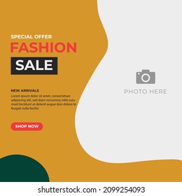 Abstract shapes fashion banner template. background color for social media post