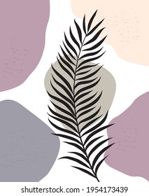 Abstract shapes with floral element. Vector illustration