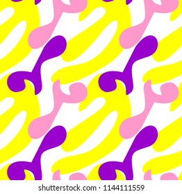 Abstract shapes form. Paper style. Blue and yellow, pink and purple papers. Stock vector.