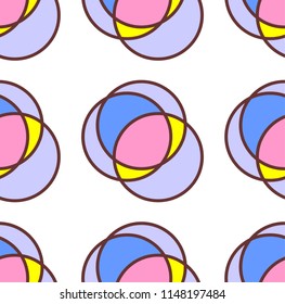 Abstract shapes form. Paper style. Blue and yellow, pink and purple papers. Stock vector.